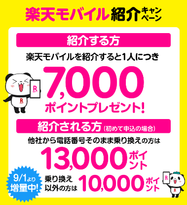 楽天モバイル紹介キャンペーン