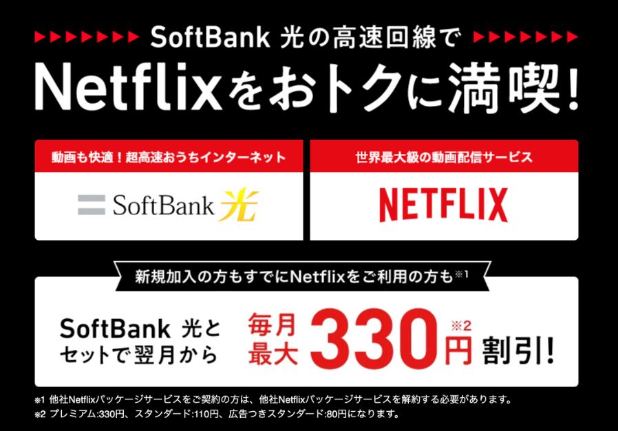 ソフトバンク光ネットフリックスパック画像